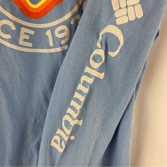 Columbia Light Blue Long Sleeve Cotton Tee Men’s Size Medium - Picture 5 of 5